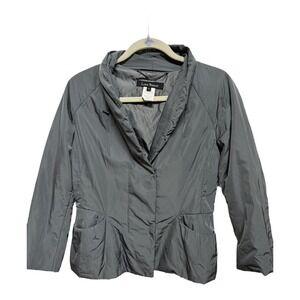 Lida Baday Charcoal Gray Slim Puffer Jacket Made in Canada Size 10 Hook Closure